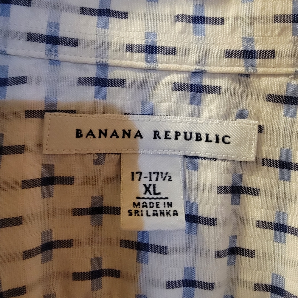 Men's Banana Rublic Button Down Long Sleeve Dress Shirt size XL 17-17 1/2 - Picture 4 of 10